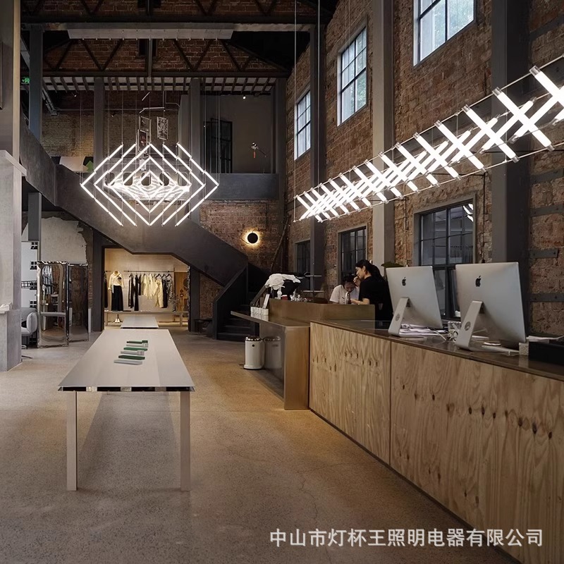 Minimalista tienda de ropa bar oficina combinación de lámparas Maza sala de té hotel lobby sala de estar cajero restaurante lámpara candelabrada
