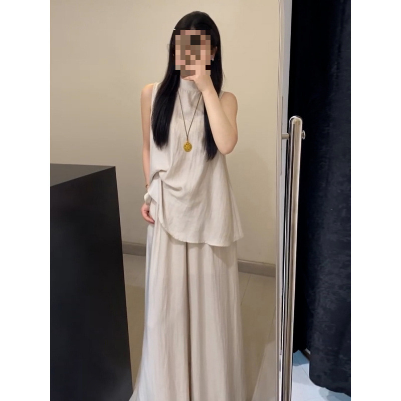 新中式国风无袖连衣裙子女夏季2025新款小个子清冷感禅意套装裙裤|undefined