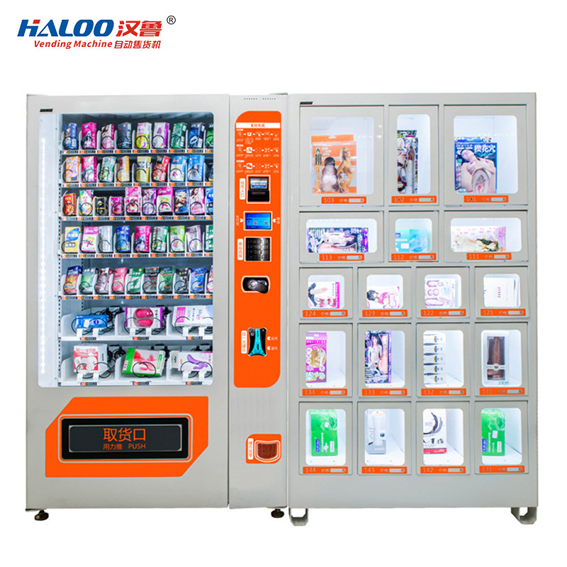 Hanlu máquina expendedora suministros para adultos máquina expendedora 24 horas de autoservicio no tripulado máquina expendedora de ventas directas de fábrica