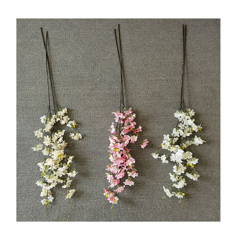 Fábrica al por mayor flor artificial flor de cerezo artificial decoración de la boda flor artificial salón decoración ingeniería suave ramo de flores de seda