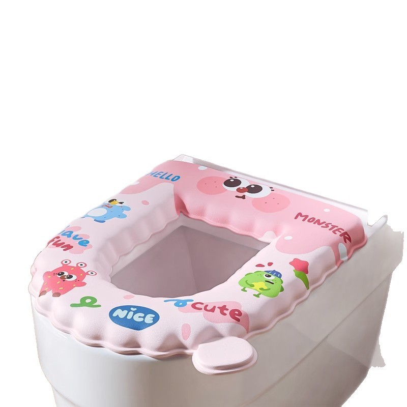 便座クッション 2025 新防水トイレクッション四季ユニバーサル粘着トイレステッカー家庭用トイレガスケット|undefined