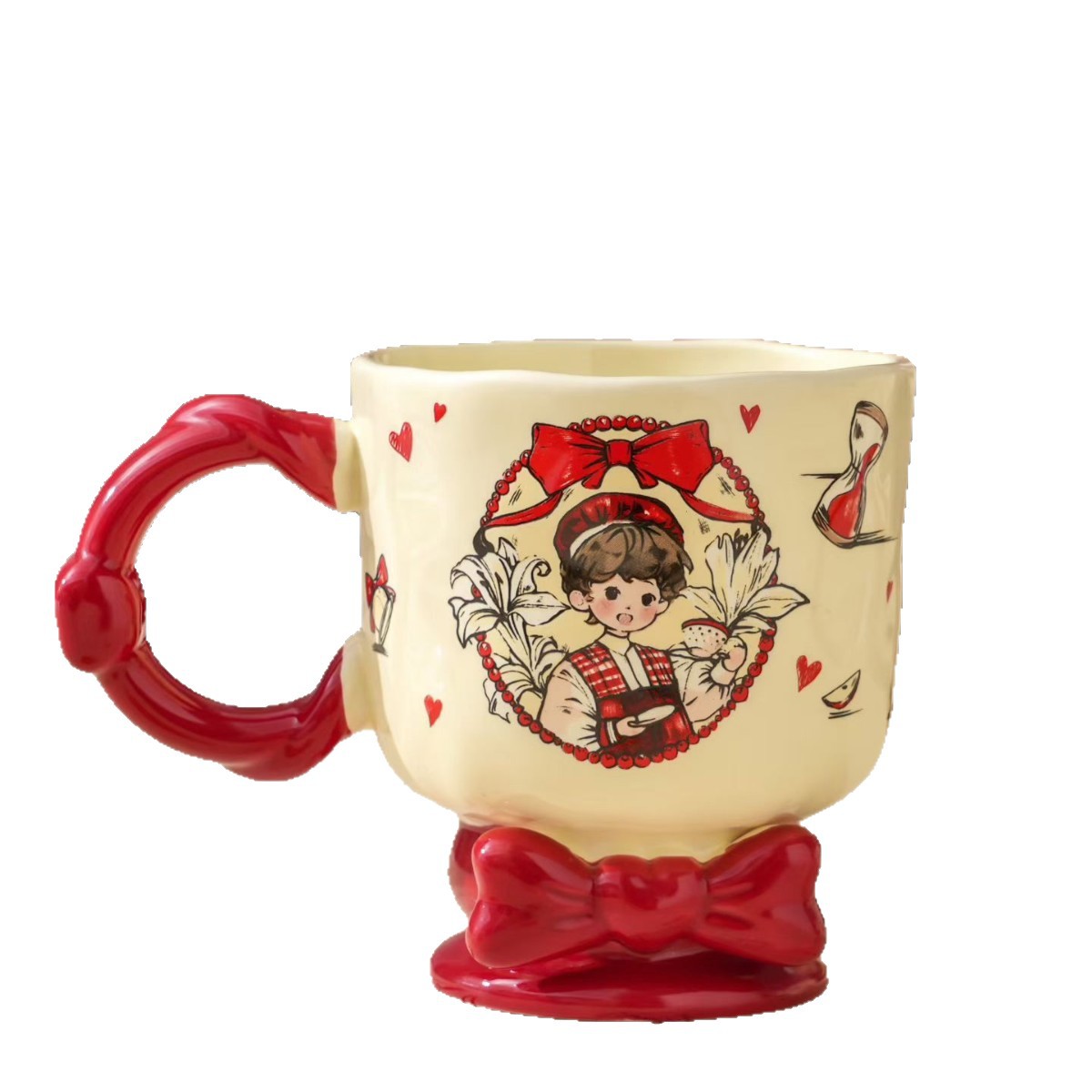 Personalidad creativa de cuento de hadas tejiendo sueños de dibujos animados tazas de cerámica pareja tazas de regalo de alto valor de cara tazas de regalo