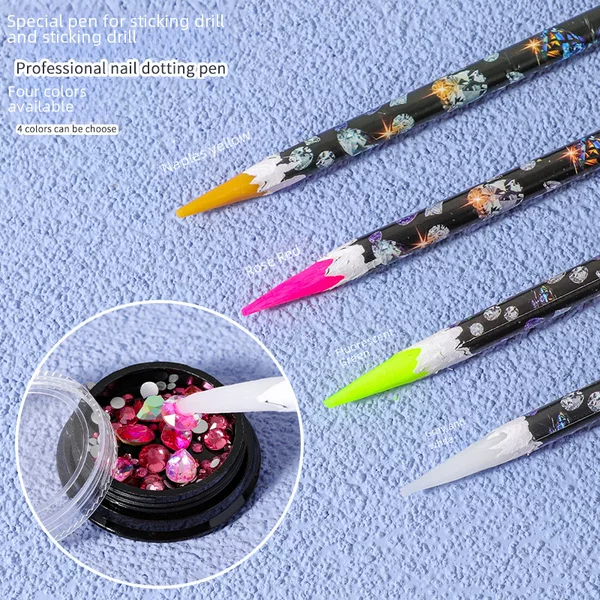 Nail Art Dot Drill Crayon Dot Drill Pen Manicure Nail Dot Drill Remover Pen DIY Nail Art Diamond Jewelry Special Pen Wholesale