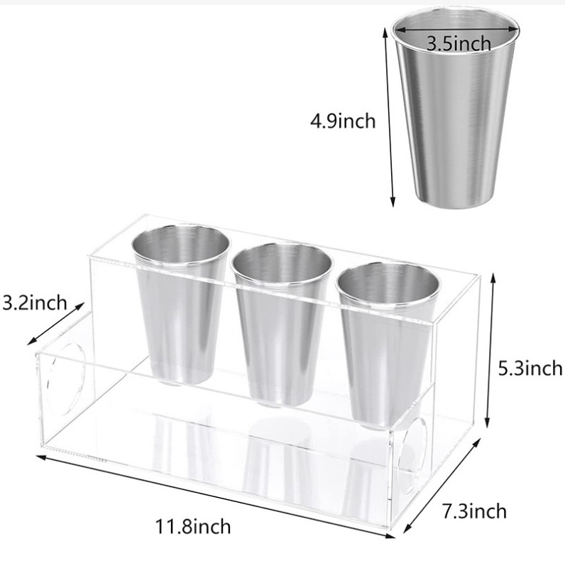 跨境货源专供深圳厂家亚克力吹风机支架收纳盒不锈钢杯置物架