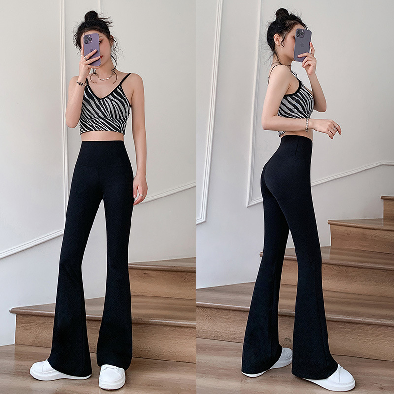 微喇裤鲨鱼裤女秋季高腰显瘦修身马蹄阔腿裤女外穿紧身喇叭裤打底|undefined