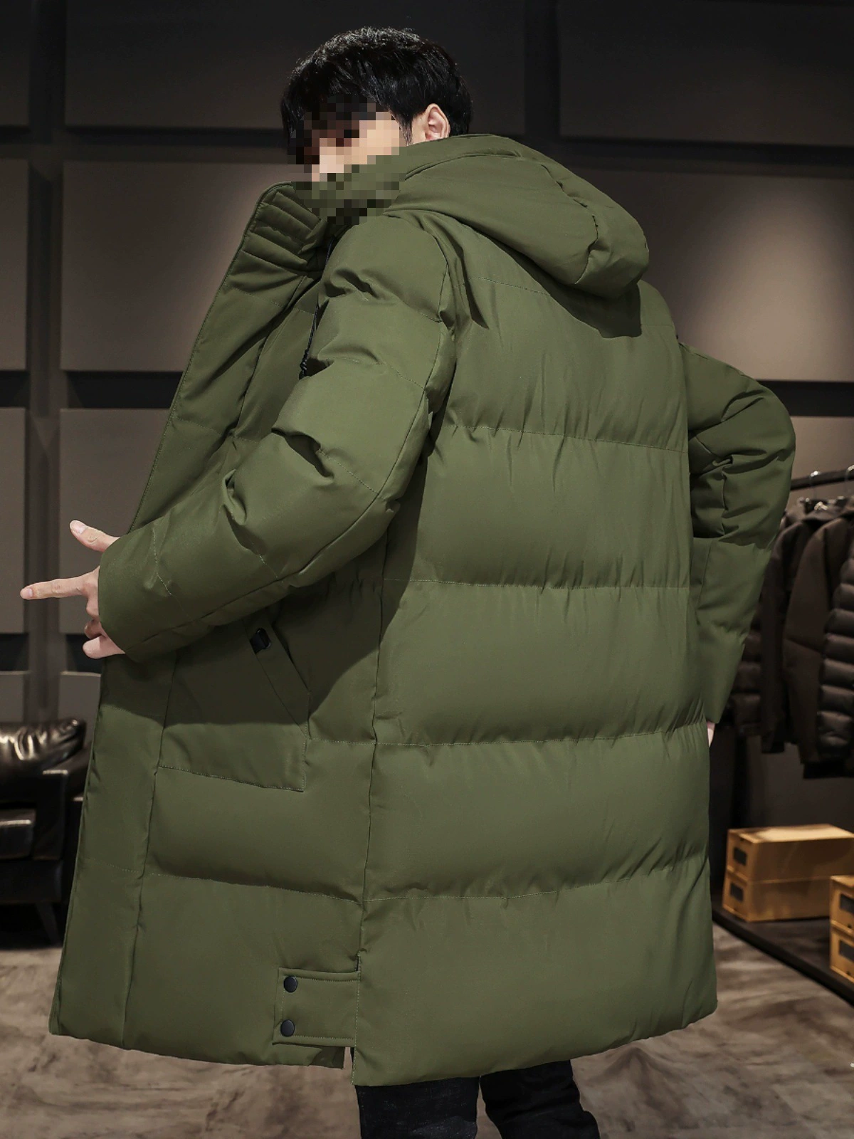 Long demi-season warm down jacket with down, coat, mid-length, oversize, plus size