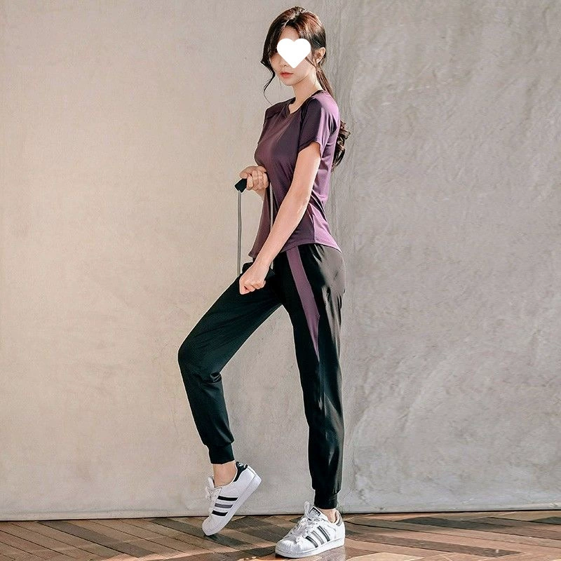 Костюм для йоги, женская одежда для фитнеса, большие размеры, свободная одежда для бега, спортивная дышащая быстросохнущая одежда, костюм для бега, женский костюм для утреннего бега