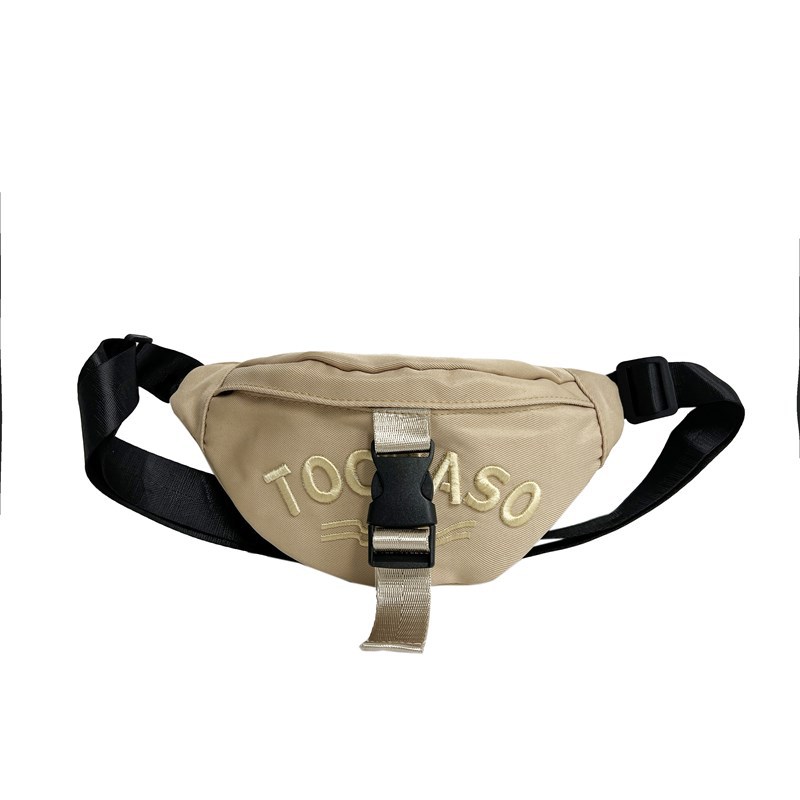 Riñonera para niños con letras de estilo occidental Versión coreana Bolsos de pecho para niños y niñas de moda fresca y popular Bolsos para niños de lona de moda nueva