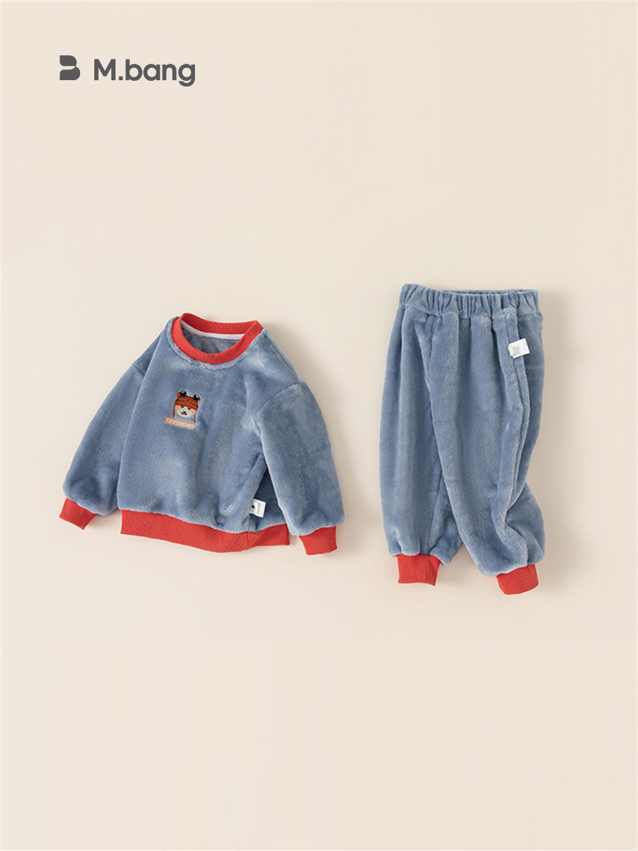 Babycity Otoño e Invierno nuevos pijamas para niños traje para niños Niños y Niñas Ropa Para el hogar conjunto de dos piezas QT83166