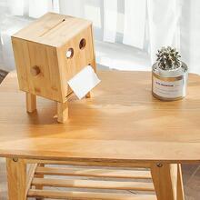 木质创意抽纸盒机器人可爱笑脸纸巾盒餐厅家用桌面装饰木制纸巾盒