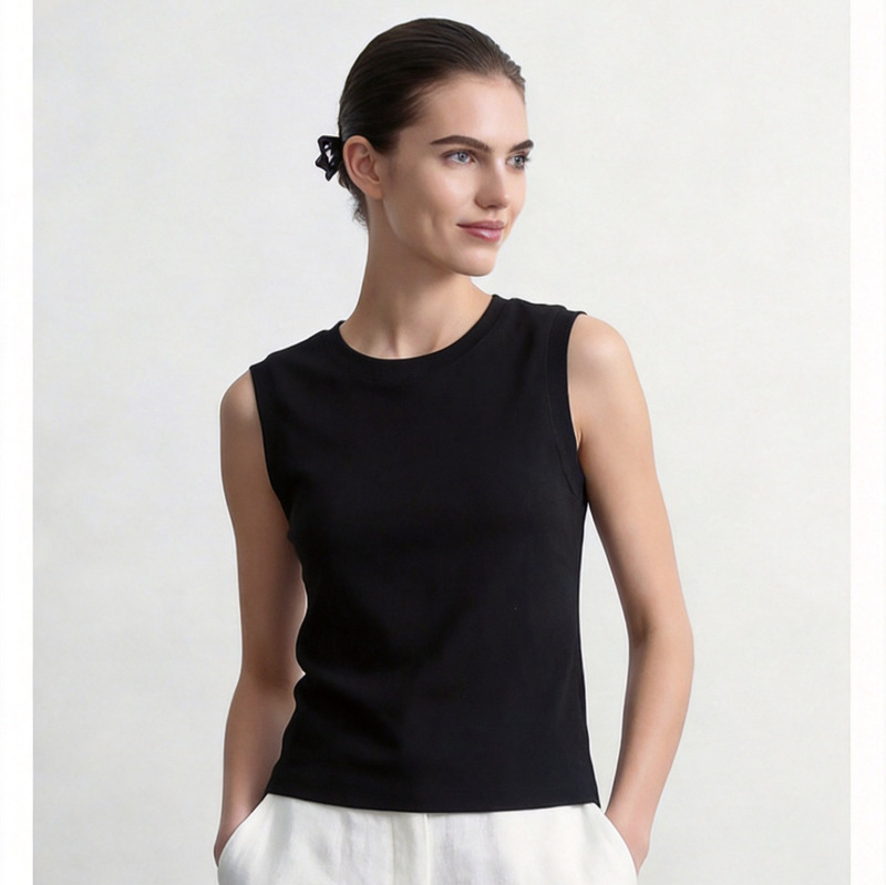 40-count modal sleeveless T-shirt for women, summer commuting style, sleeveless round-neck versatile top, direct from the factory 40-count modal sleeveless T-shirt for women, summer commuting style, sleeveless round-neck versatile top, direct from the factory