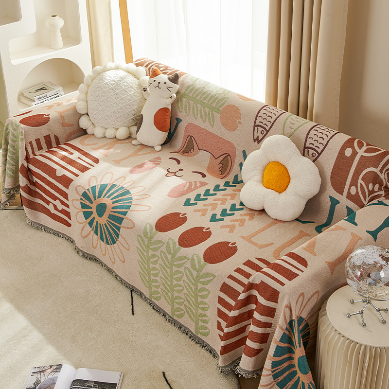Four Seasons Toalla de sofá universal chenille anti-CAT cero antideslizante cubierta de tela multifuncional sofá ins estilo Toalla de espalda