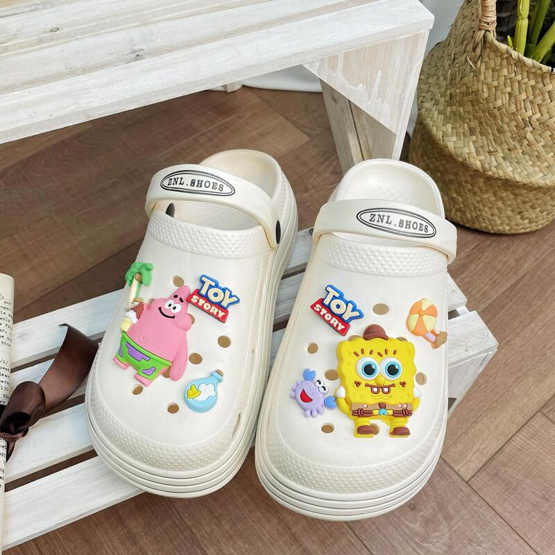 Thick-soled hole shoes women's summer wear eva cartoon animation students beach baotou soft-soled slippers wholesale