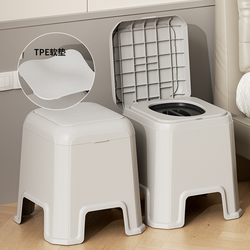 Elderly Bedside Commode, Elevated Plastic Multi-Purpose Toilet Chair, Mobile Toilet for Pregnant Women, Thickened Stool Chair, Commode Chair