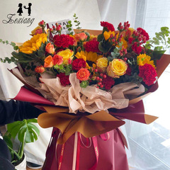 雙面雙色流金紙加厚防水歐雅紙玫瑰花束鮮花包裝紙花店包裝材料