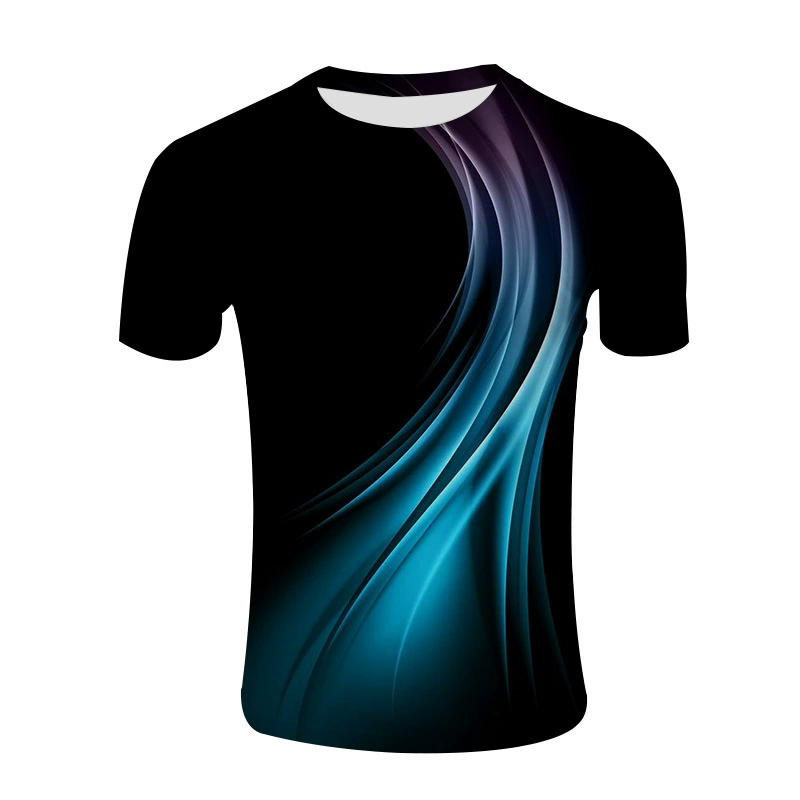 2023 Весенние трансграничные футболки Amazon AliExpress Light Figure с короткими рукавами и 3D-принтом, дышащие мужские и женские футболки с короткими рукавами для детей
