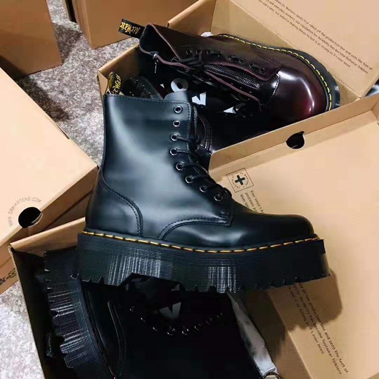 马丁1460软皮厚底漆面皮面Dr.M马汀博士8孔10马丁靴12经典款光面