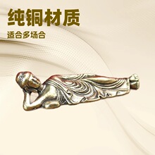 纯铜释迦摩尼佛 黄铜佛像 卧佛躺佛释迦牟尼佛佛堂金属工艺品摆件