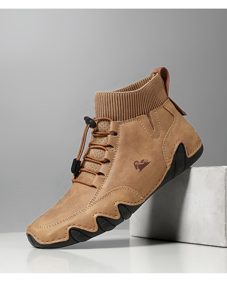 Bốt Martin cổ cao unisex dáng thể thao, đế bằng, mũi tròn — C8005 kaki, C8005 màu xám, C8005 màu đen, C8005M kaki lót nhung chi tiết 33