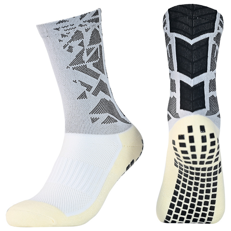 51002 Mid-Calf Adhesive Football Socks, Non-Slip Men's Competition Training Socks, Thickened Towel Bottom Breathable Sports Socks