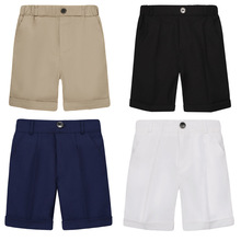 夏季儿童套装裤子男童背带裤演出短裤学生表演黑色西装裤一件代发