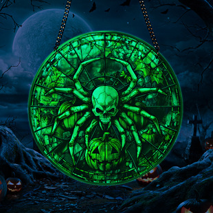 YGTYU522 Cross-border Luminous Halloween Acrylic Listing Halloween Luminous Skull Listing Decoration