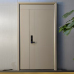 甲级防盗门入户门奶白色轻奢风选配智能智能锁防盗门入户门