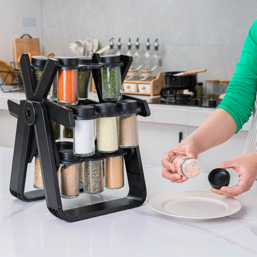 Spice Rack Storage Rack Rotating Kitchen Glass from Yomiego