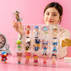 流体クマフィギュア収納ボックスデスクトップレゴ人形展示ボックス単一防塵透明プラスチックブラインドボックス展示棚