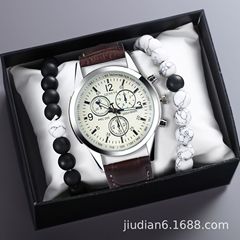 watch men 3pcs 低價禮品手錶男士套裝商務學生手錶quartz watch