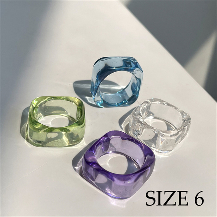 Wholesale Jewelry Simple Style Solid Color Arylic Rings display picture 5