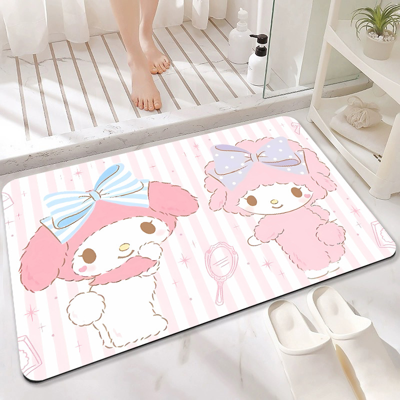 핑크 흰색 세로 스트립 두 백 멜로디