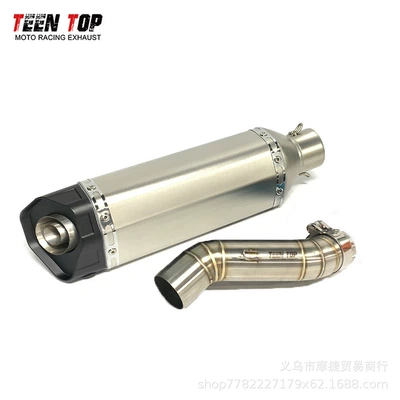 Cbr400R Mid-Tail Exhaust Pipe | Exhaust manifold - middle-section-round-hexagonal-titanium-color-black-tail-tail-section