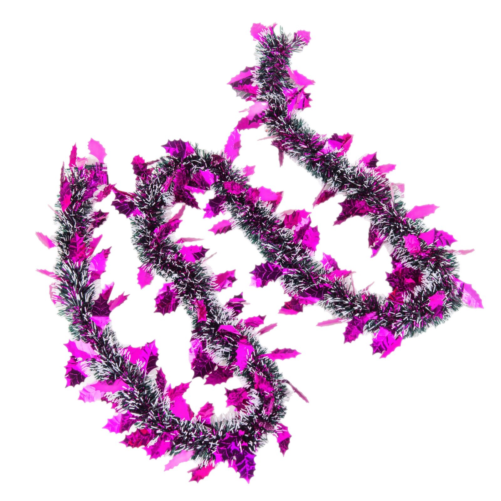 Transfronterizo de lana de Navidad tira de decoración de vacaciones árbol de Navidad adornos verde oscuro borde blanco hoja colgante decoración tira de color 2 M