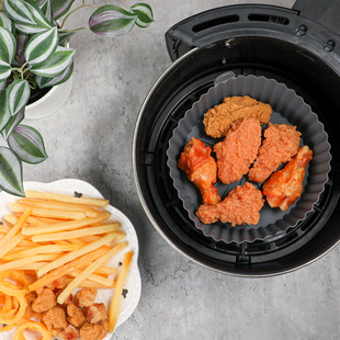 Provide Fcm Round 6.8inch Air Fryer Silicone Baking Pan Household Baking Baking Pan Microwave Oven High Temperature Resistance