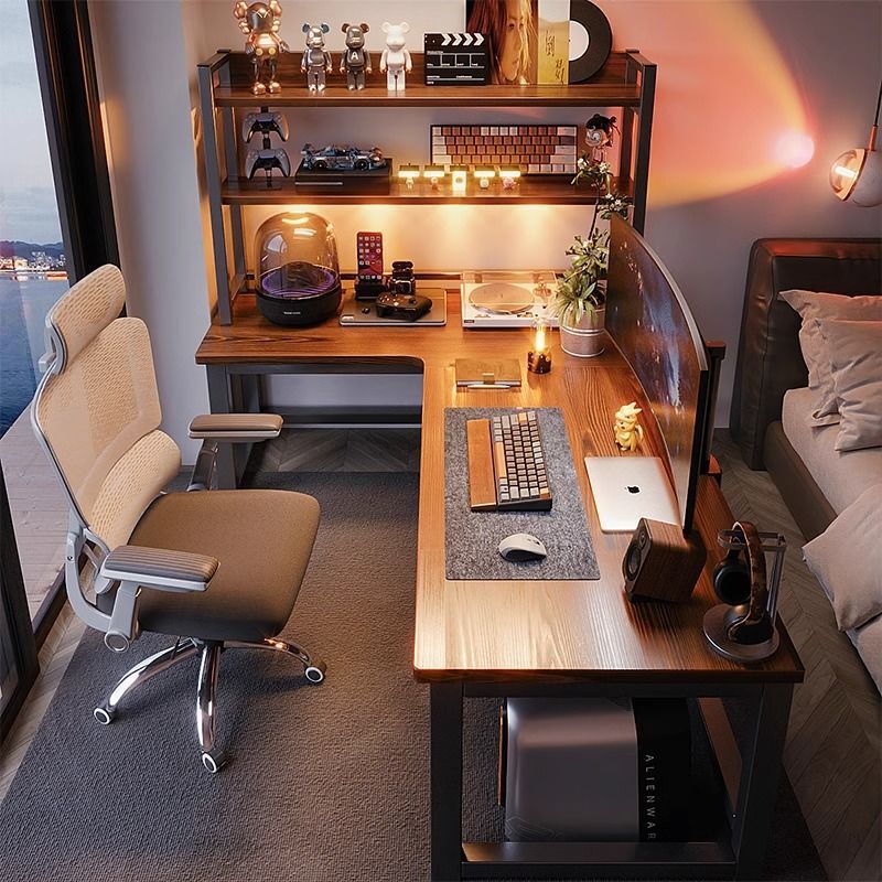 Corner Desk Double Computer Desk Desktop Home Student Writing Desk Simple Office Desk Bedroom L-Shaped Corner Table