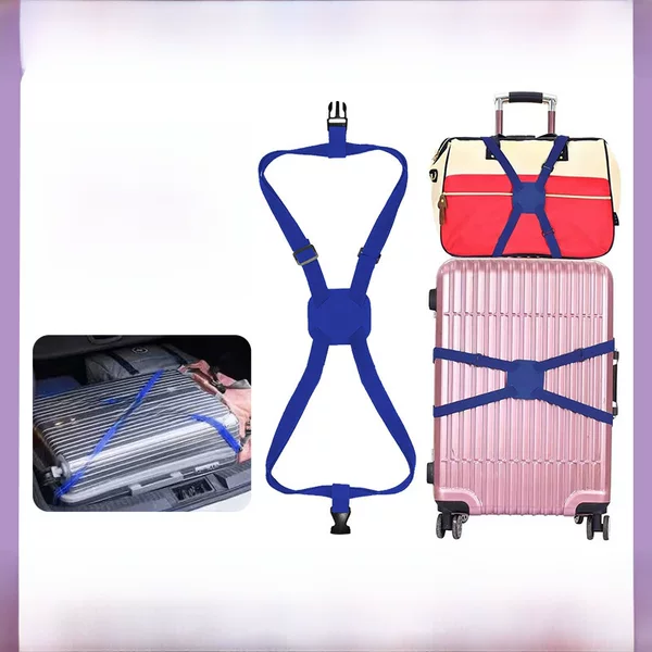 Cross-border polyester luggage strap solid color elastic elastic backpack luggage strap multifunctional buckle luggage strap