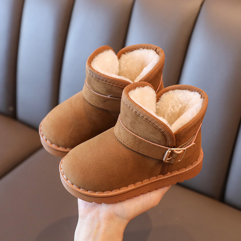 2023 inverno nuove scarpe per bambini scarpe di cotone per bambini stivali da neve per bambini ispessiti peluche stivali di cotone caldi e antiscivolo_voghion.com