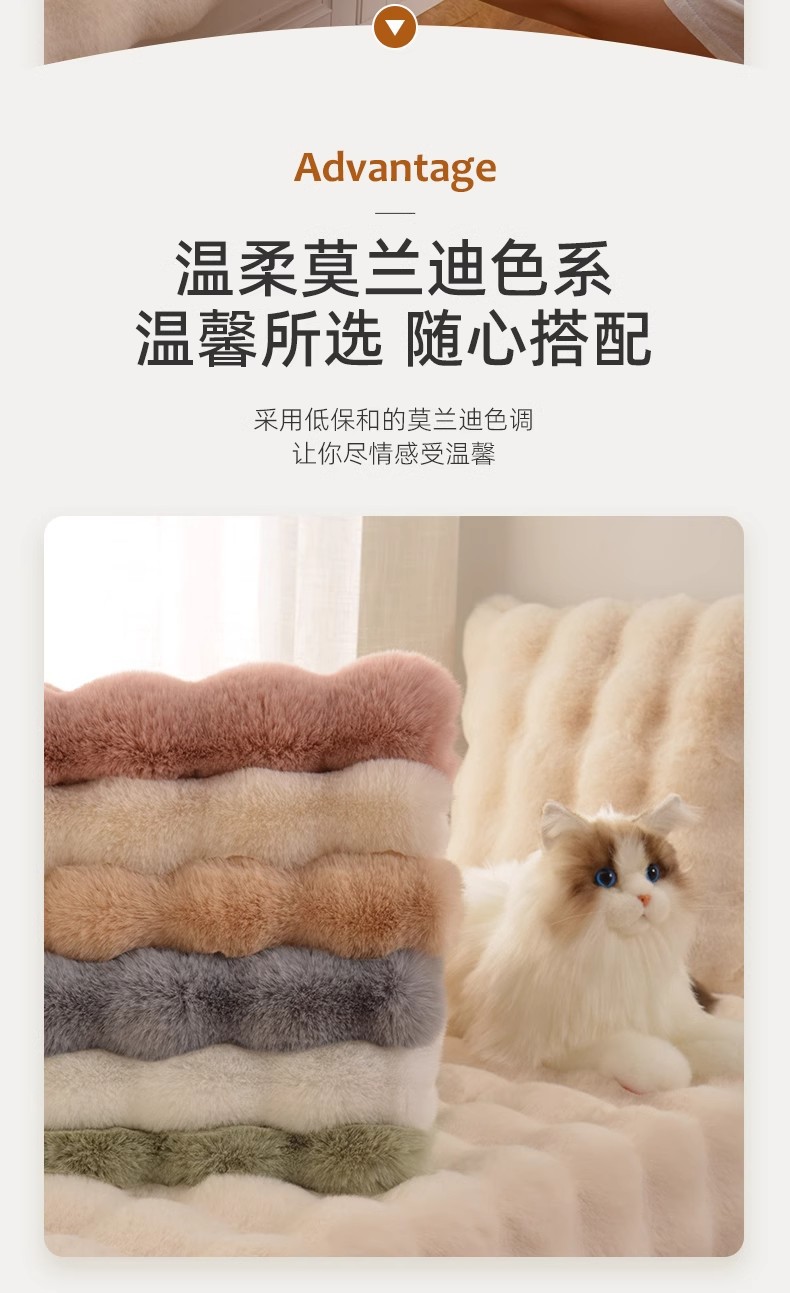 German Rabbit Plush Ins Style Bedroom Carpet Bedside Blanket 2024 New Floor Mat Bubble Velvet Living Room Bay Window Mat