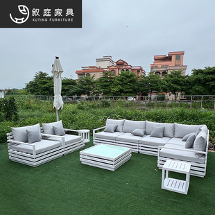 Outdoor Designer Aluminum Alloy Sofa Combination Courtyard Terrace Garden Leisure Waterproof Sun Protection Outdoor Single Sofa