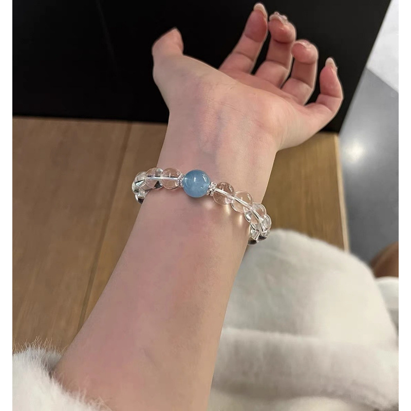 8mm 아쿠아마린 크리스탈 팔찌