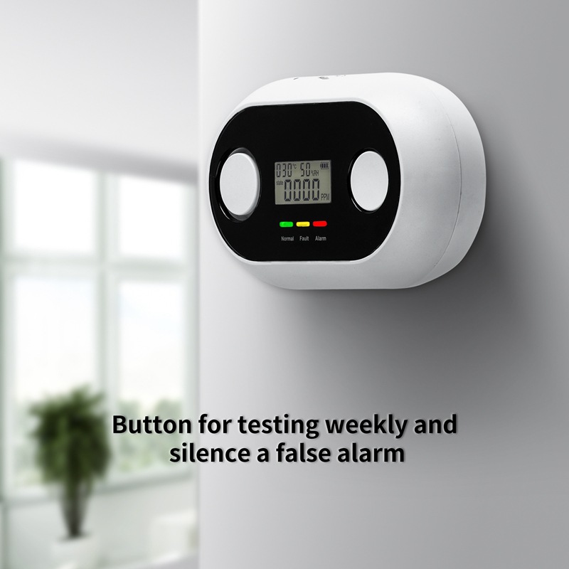 工厂店涂鸦WIFI智能一氧化碳报警器带显示语音锂电池10年一件代发