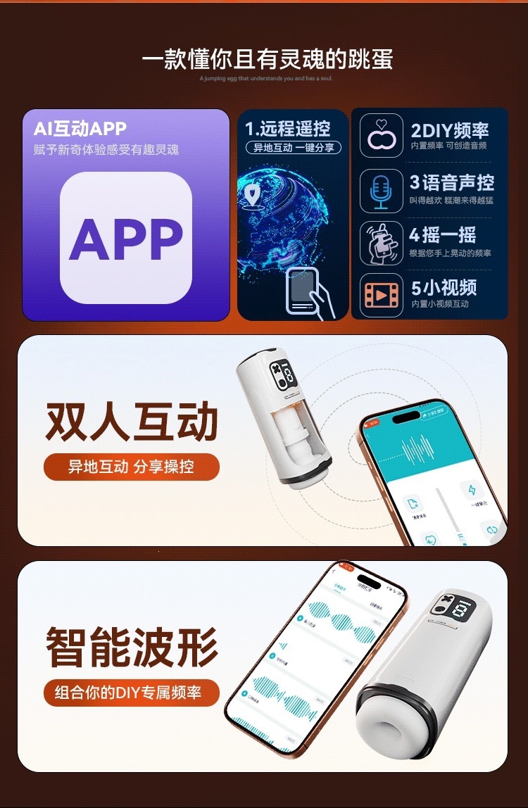 GALAKU Cyber Gravity Telescopic Masturbator with Smart App Remote Control, Rechargeable — detail image 15
