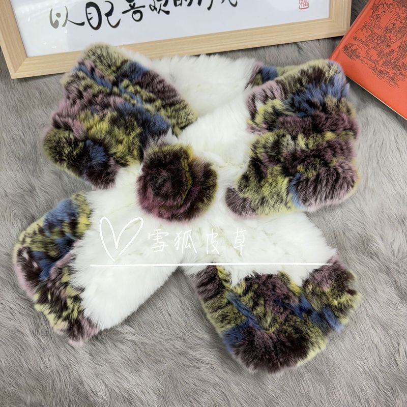 獭兔毛围巾双面围脖加厚保暖男女秋冬季毛领百搭保真皮草防风脖套|undefined