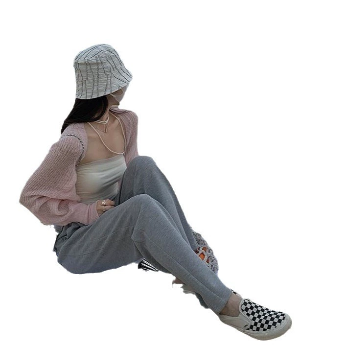 Вязаный летний кардиган (женский), тонкая длинная рукавная накидка, one size