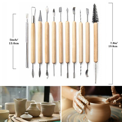 Cross-border ceramic tool 21-piece set storage waist bag clay soft polymer clay sculpting lace carving knife wooden dot drill pen
