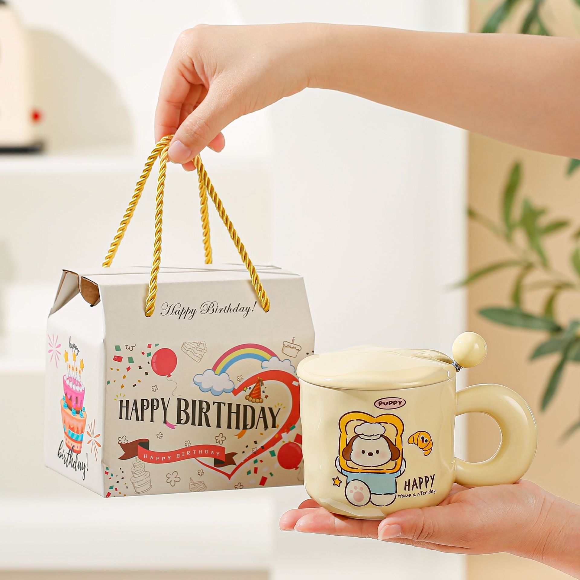 Tazas de logotipo personalizado de dibujos animados tazas de cerámica patrón encantador regalo de regalo de apertura regalo de regalo