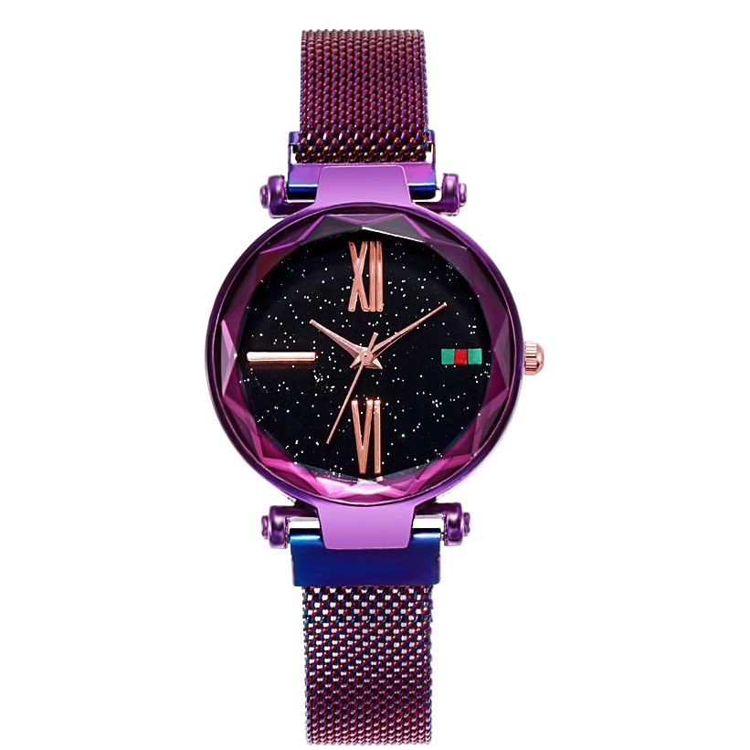 Celebridad de Internet TikTok mismo estilo reloj de mujer perezoso imán Correa imán reloj moda cielo estrellado reloj para mujer