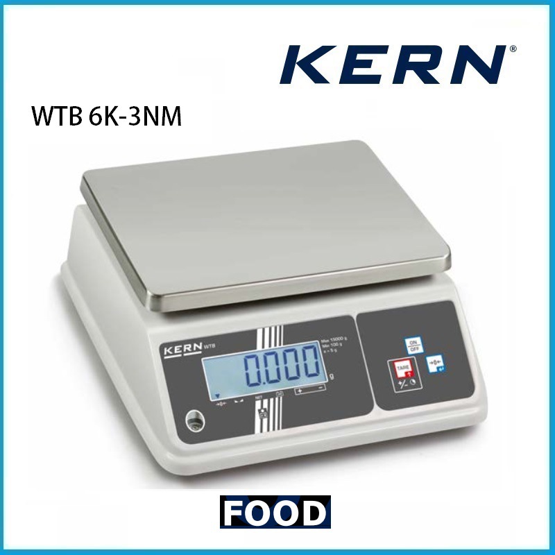 6kg EC认证紧 凑型不锈钢台秤  自动检重显示 WTB 6K-3NM KERN