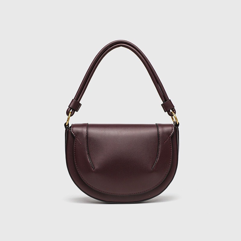 Spanish Cross-Border Women's Bag 2025 New Saddle Bag Magnetic Buckle Flip Cover Decorative Hand-Held Shoulder Crossbody Bag for Women